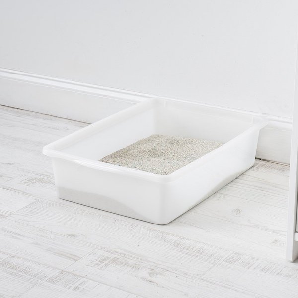 Show full view: IRIS Large Open Top Cat Litter Pan, Pearl slide 4 of 9