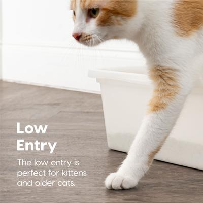 Show full view: IRIS Large Open Top Cat Litter Pan, Pearl slide 7 of 9