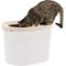 Show in main carousel: IRIS Large Round Top Entry Cat Litter Box & Scoop, White/Beige slide 1 of 9
