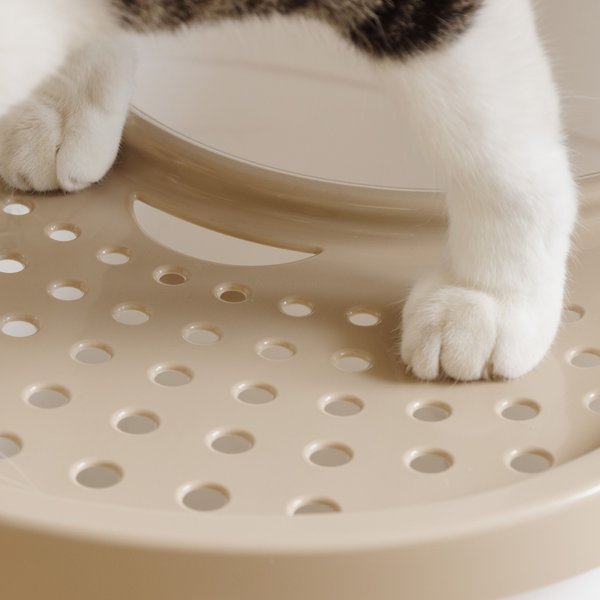 IRIS Large Round Top Entry Cat Litter Box & Scoop