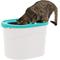 Show in main carousel: IRIS Large Round Top Entry Cat Litter Box & Scoop, White/Green slide 1 of 9
