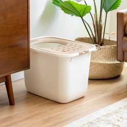 IRIS Large Square Top Entry Cat Litter Box, White/Beige slide 2 of 8