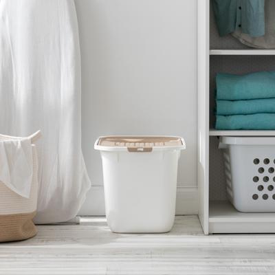 Show full view: IRIS Large Square Top Entry Cat Litter Box, White/Beige slide 3 of 10