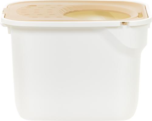 Show full view: IRIS Large Square Top Entry Cat Litter Box, White/Beige slide 6 of 10