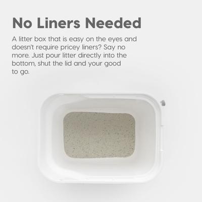 Show full view: IRIS Large Square Top Entry Cat Litter Box, White/Beige slide 7 of 10