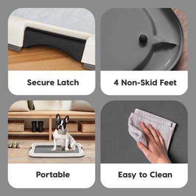 Show full view: IRIS Non-skid Dog Plastic Training Pad Holder, Gray, Medium slide 3 of 10