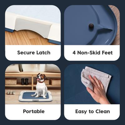 Show full view: IRIS Non-skid Dog Plastic Training Pad Holder, Navy, Large slide 4 of 10