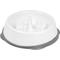 Show in main carousel: IRIS Slow Feeder with Raised Bumps & Non-Slip Rubber Dog & Cat Bowl, Long Snouted, White/Grey, 2 cups slide 1 of 8