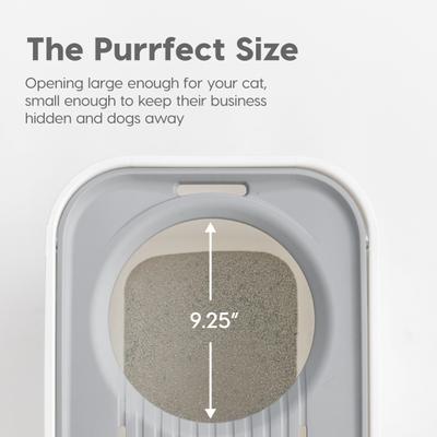 Show full view: IRIS Square Top Entry Cat Litter Box with Scoop, Large, White slide 3 of 12