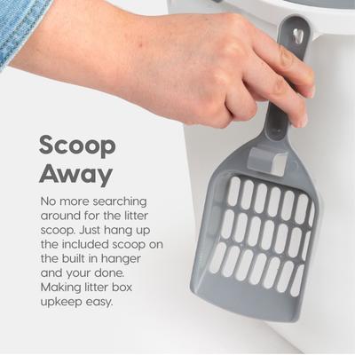 Show full view: IRIS Square Top Entry Cat Litter Box with Scoop, Large, White slide 4 of 12