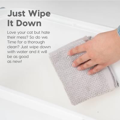 Show full view: IRIS Square Top Entry Cat Litter Box with Scoop, Large, White slide 5 of 12