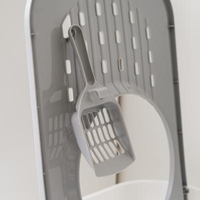 Show full view: IRIS Square Top Entry Cat Litter Box with Scoop, Large, White slide 9 of 12