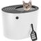 Show in main carousel: IRIS Top Entry Cat Litter Box with Scoop, White/Black, Large slide 1 of 12