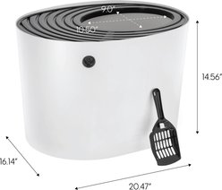 IRIS Top Entry Cat Litter Box with Scoop, White/Black, Large slide 2 of 8