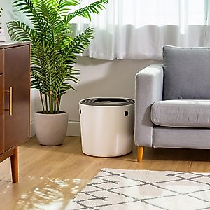 IRIS Top Entry Cat Litter Box with Scoop, White/Black, Large