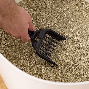IRIS Top Entry Cat Litter Box with Scoop, White/Black, Large
