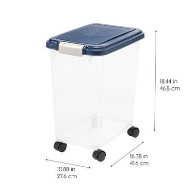 Show full view: IRIS WeatherPro Airtight Dog, Cat & Bird Food Storage Container, Navy, 25-lb slide 2 of 11