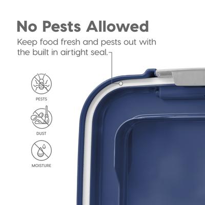 Show full view: IRIS WeatherPro Airtight Dog, Cat & Bird Food Storage Container, Navy, 25-lb slide 4 of 11