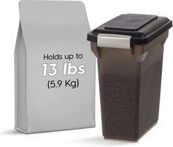 IRIS WeatherPro Airtight Attachable Wheels Dog, Cat & Bird Food Storage Container, Smoke/Black, 12.5-lb/15-qt slide 2 of 9