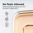 Show in main carousel: IRIS WeatherPro Airtight, Dog, Cat, Bird & Small-Pet Food Storage Container, Almond & Clear, 12.5-lbs/15-qt slide 5 of 11