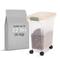 Show in main carousel: IRIS WeatherPro Airtight Attachable Wheels Dog, Cat & Bird Food Storage Container, Clear/Almond, 22-lbs/28-qt slide 3 of 12