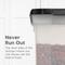 Show in main carousel: IRIS WeatherPro Airtight Dog, Cat & Bird Food Storage Container, Clear & Black, 50-lb slide 7 of 11