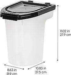 IRIS WeatherPro Airtight Dog, Cat & Bird Food Storage Container, Clear & Black, 6-lb slide 2 of 9