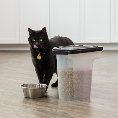 Show full view: IRIS WeatherPro Airtight Dog, Cat & Bird Food Storage Container, Clear & Black, 6-lb slide 4 of 11