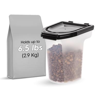 Show full view: IRIS WeatherPro Airtight Dog, Cat & Bird Food Storage Container, Clear & Black, 6-lb slide 9 of 11