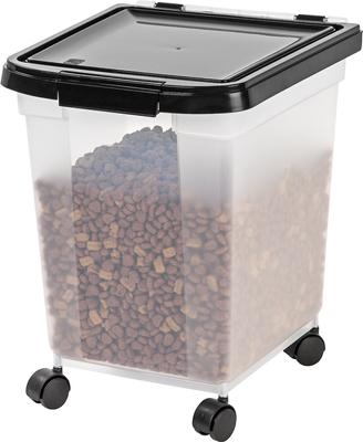 Show full view: IRIS WeatherPro Airtight Dog, Cat & Bird Food Storage Container, Clear/Black, 25-lb slide 2 of 8