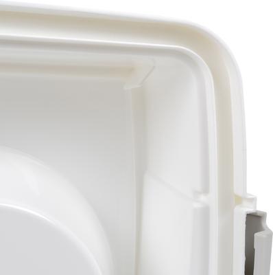 Show full view: IRIS WeatherPro Airtight Elevated Pet Feeder with Food Storage Container & Bowls in Lid, White, 8-cup, 1 slide 9 of 13