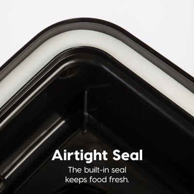 Show full view: IRIS WeatherPro Airtight Elevated Pet Feeder with Food Storage Container & Bowls in Lid, Smoke/Black, 8-cup slide 4 of 10