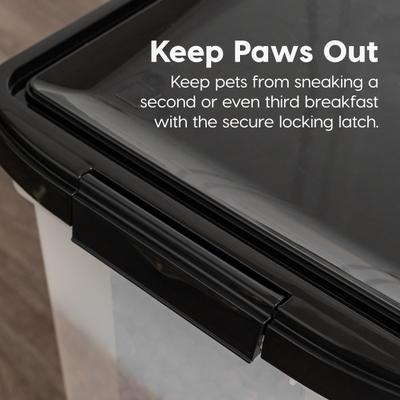 Show full view: IRIS WeatherPro Airtight Dog, Cat & Bird Food Storage Container, Clear & Black, Large slide 5 of 11