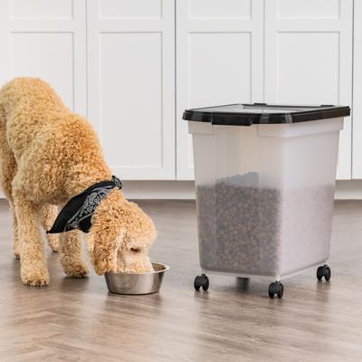 Show full view: IRIS WeatherPro Airtight Dog, Cat & Bird Food Storage Container, Clear & Black, Large slide 8 of 11