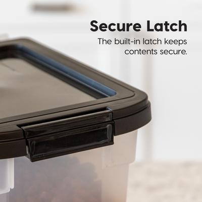 Show full view: IRIS WeatherPro Airtight Dog, Cat & Bird Food Storage Container, Clear/Black, Medium slide 3 of 10