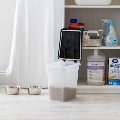 Show full view: IRIS WeatherPro Airtight Dog, Cat & Bird Food Storage Container, Clear/Black, Medium slide 5 of 10