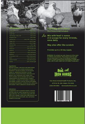 Show full view: Iron Horse Egg Enhancer Poultry Supplement Powder, 2-lb bag slide 3 of 3