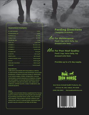Show full view: Iron Horse Hoof-N-Sole Powder Horse Supplement, 1.5-lb bag slide 4 of 5