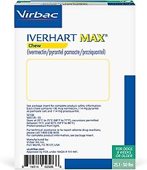 Iverhart Max Chew for Dogs, 25.1-50 lbs, (Green Box), 6 Chews (6-mos. supply) slide 2 of 3