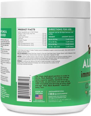 Show full view: Jack & Pup Bark Buddies Aller-Care Dog Immune Supplement, 60 count slide 5 of 8