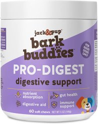 Jack & Pup Bark Buddies Pro-Digest Dog Supplement, 60 count