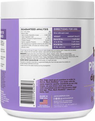 Show full view: Jack & Pup Bark Buddies Pro-Digest Dog Supplement, 60 count slide 6 of 8