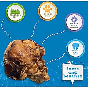 Jack & Pup Beef Knee Cap Bones Dog Treats, 1 count