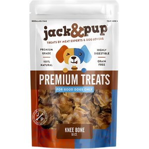 Jack & Pup Beef Knee Cap Bones Dog Treats, 10 count
