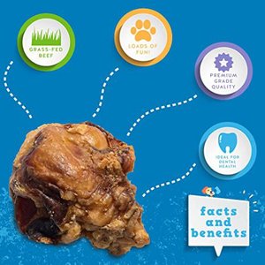 Jack & Pup Beef Knee Cap Bones Dog Treats, 2 count