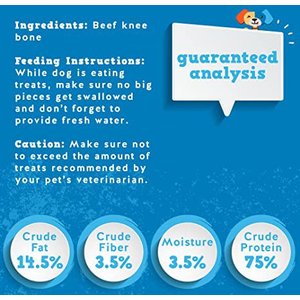 Jack & Pup Beef Knee Cap Bones Dog Treats, 2 count