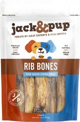 Jack & Pup Beef Rib Bone 6-in Dog Treats, 5 count