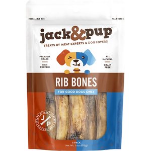 Jack & Pup Beef Rib Bone 6-in Dog Treats, 5 count