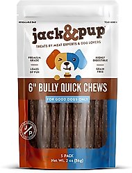 Jack & Pup Bully Quick Chews 6-in Dog Treats, 5 count