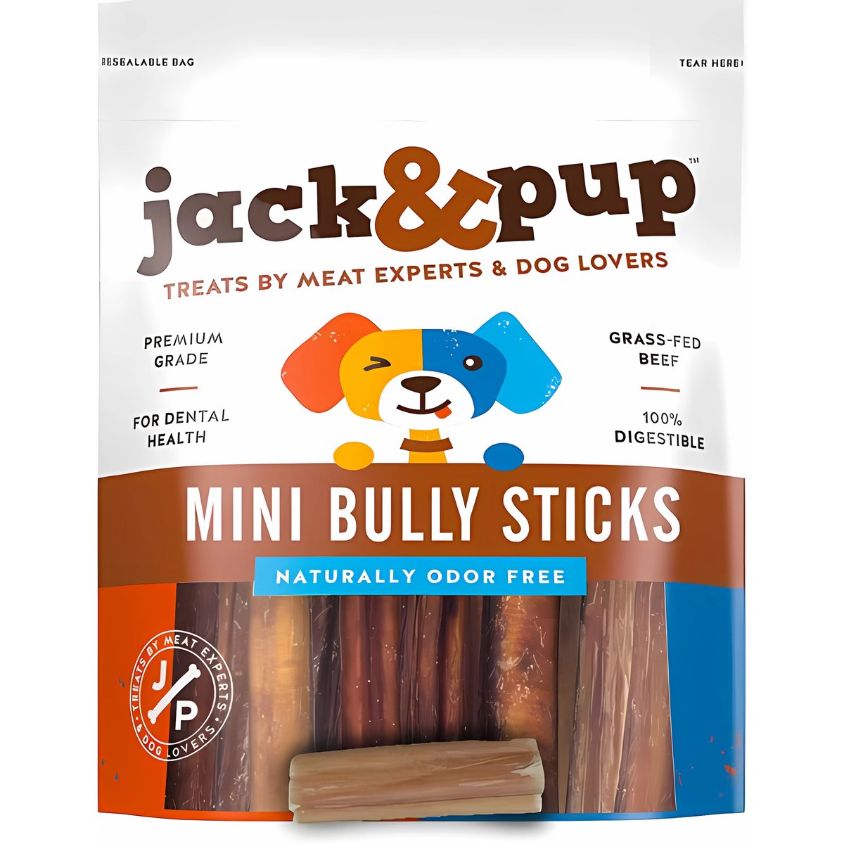 Jack & Pup Bully Sticks Bites Dog Treats, 6-oz bag